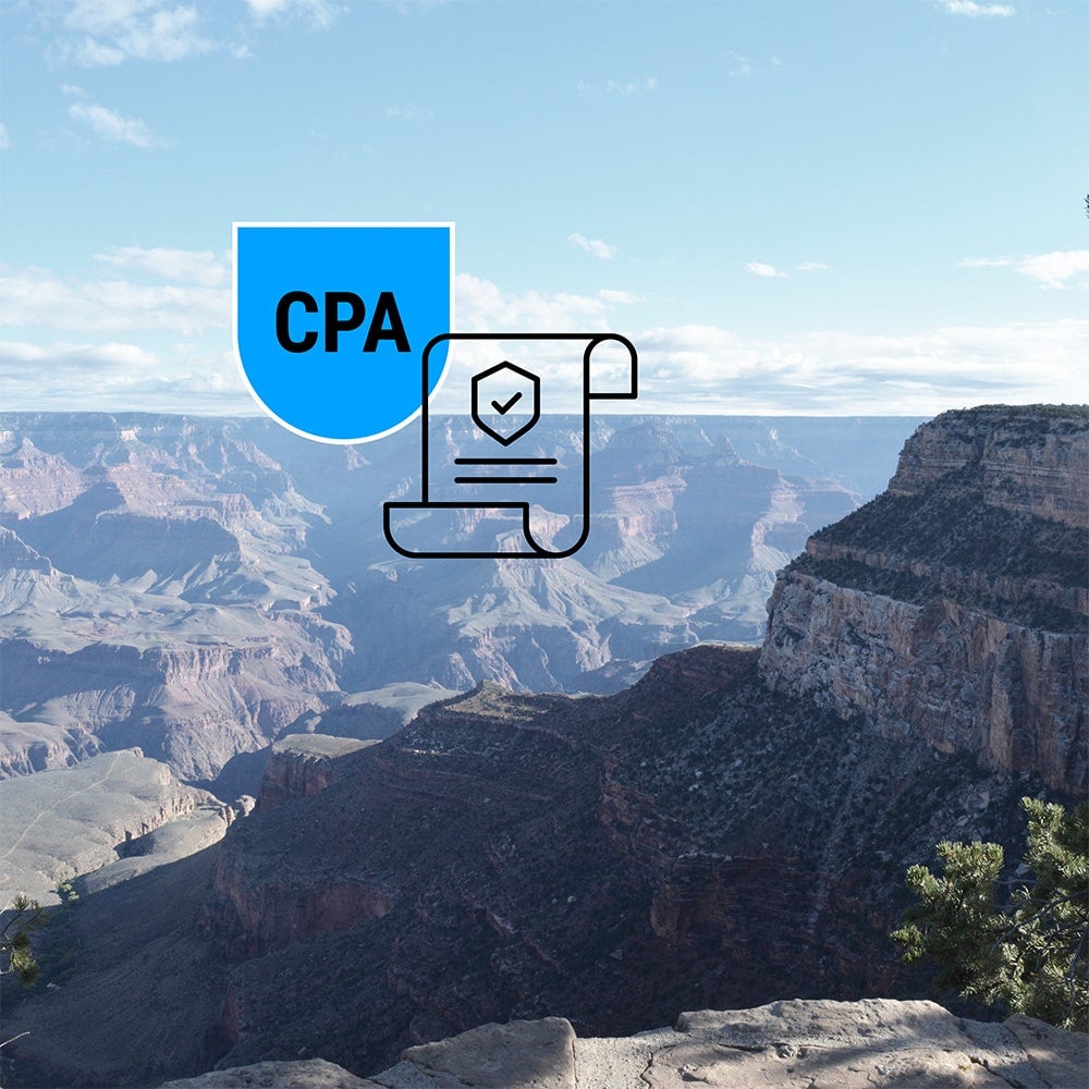 Colorado landscape with CPA badge