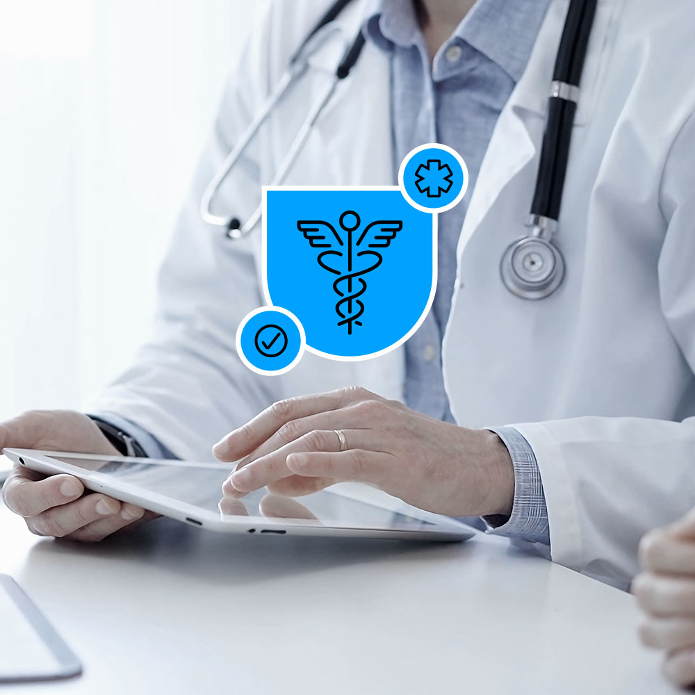 Doctor holding a tablet