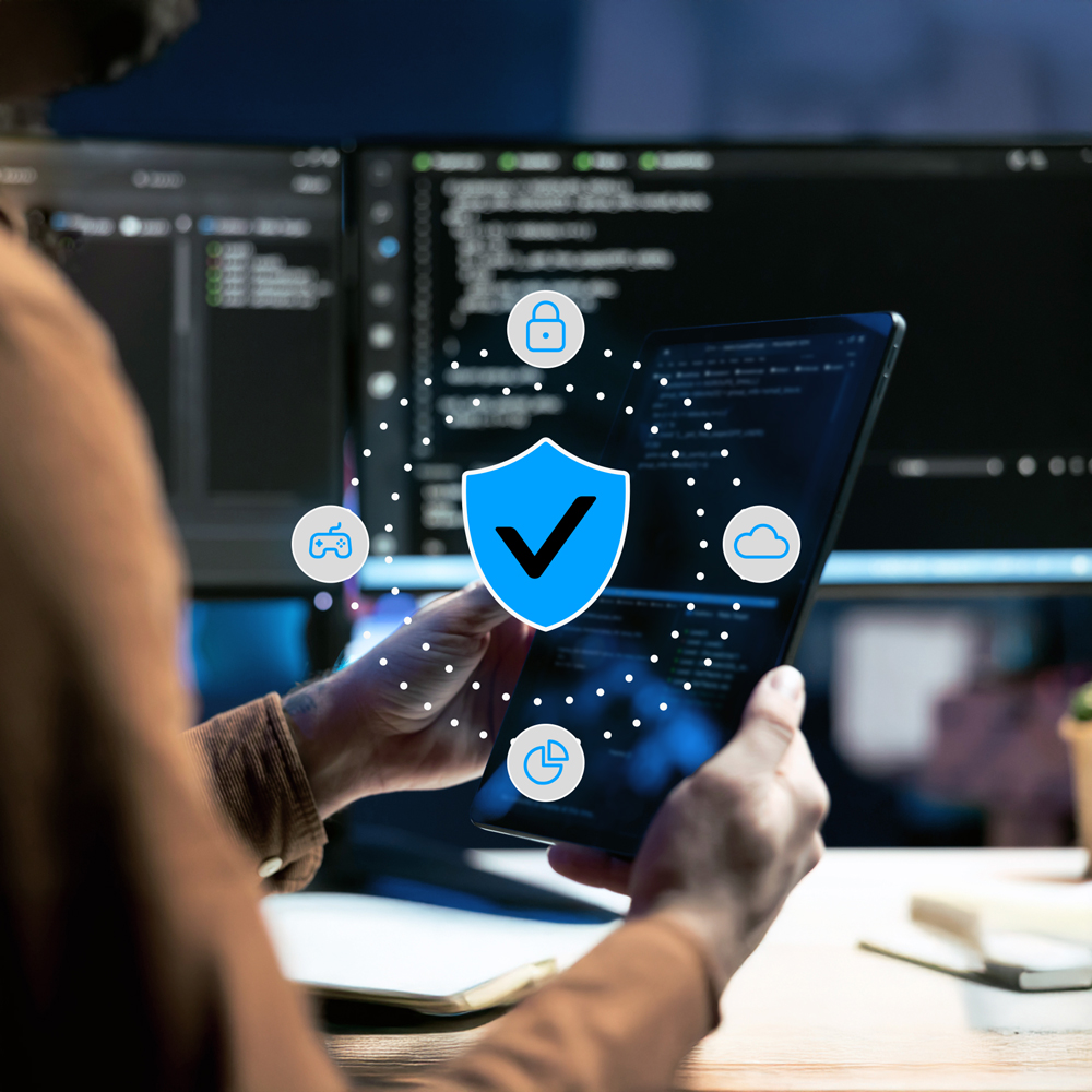 Image of a person playing video games holding a controller