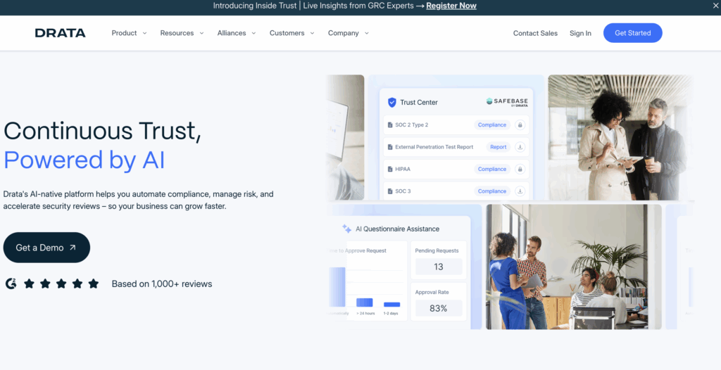 Drata homepage